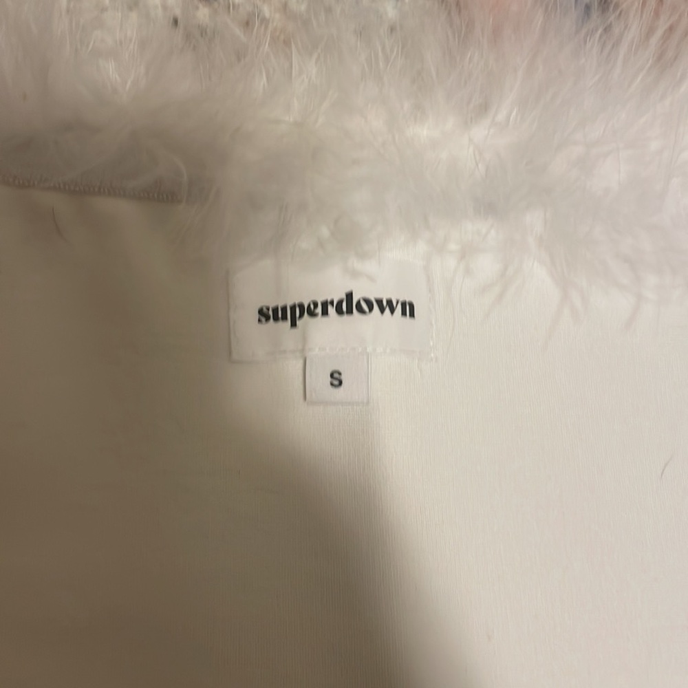 Superdown Olivia Strapless Feather Crop Tube Top - image 2